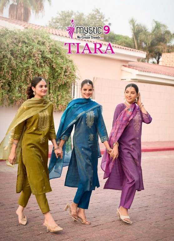MYSTIC9 TIARA VOL-01 PURE VERTICAN FANCY EMBROIDERY DRESSES-00140
