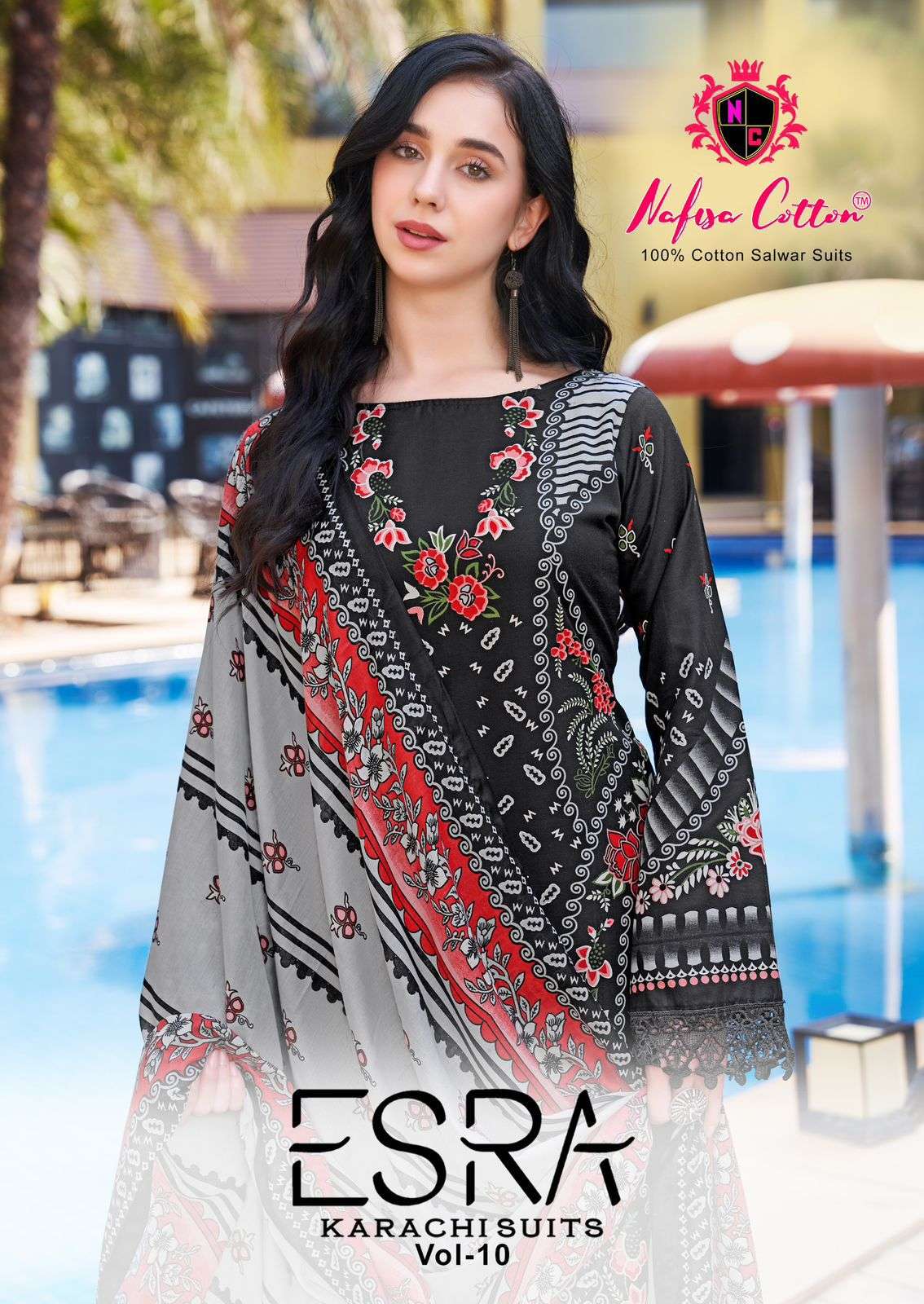 NAFISA COTTON ESRA KARACHI SUIT VOL-10 10001 TO 10006 SERIES PURE COTTON PRINTED PAKISTANI DRESSES-0...