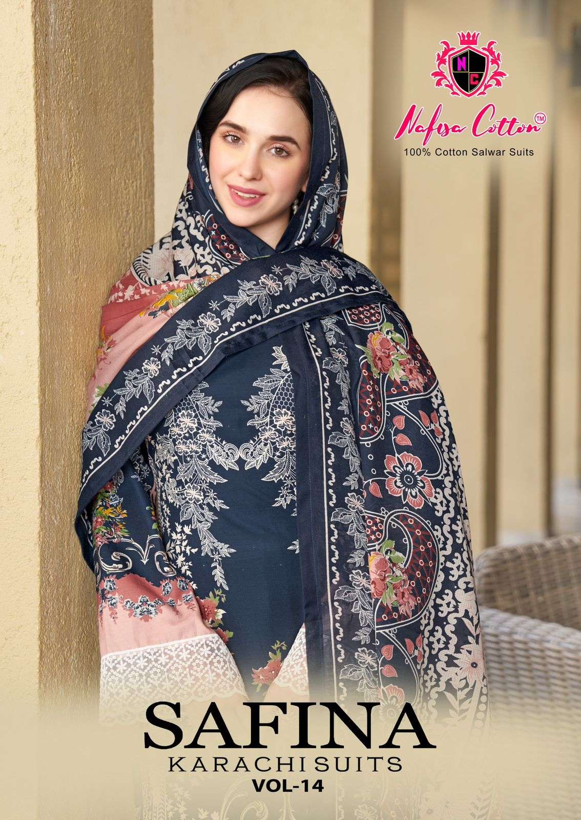 NAFISA COTTON SAFINA VOL-14 14001 TO 14006 SERIES PURE COTTON PRINTED DRESSES-00015
