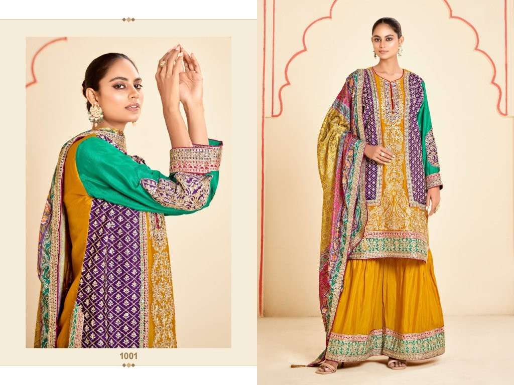 NASIRA BY ASLIWHOLESALE DESIGNER PURE CHINON EMBROIDERY DRESSES-00150