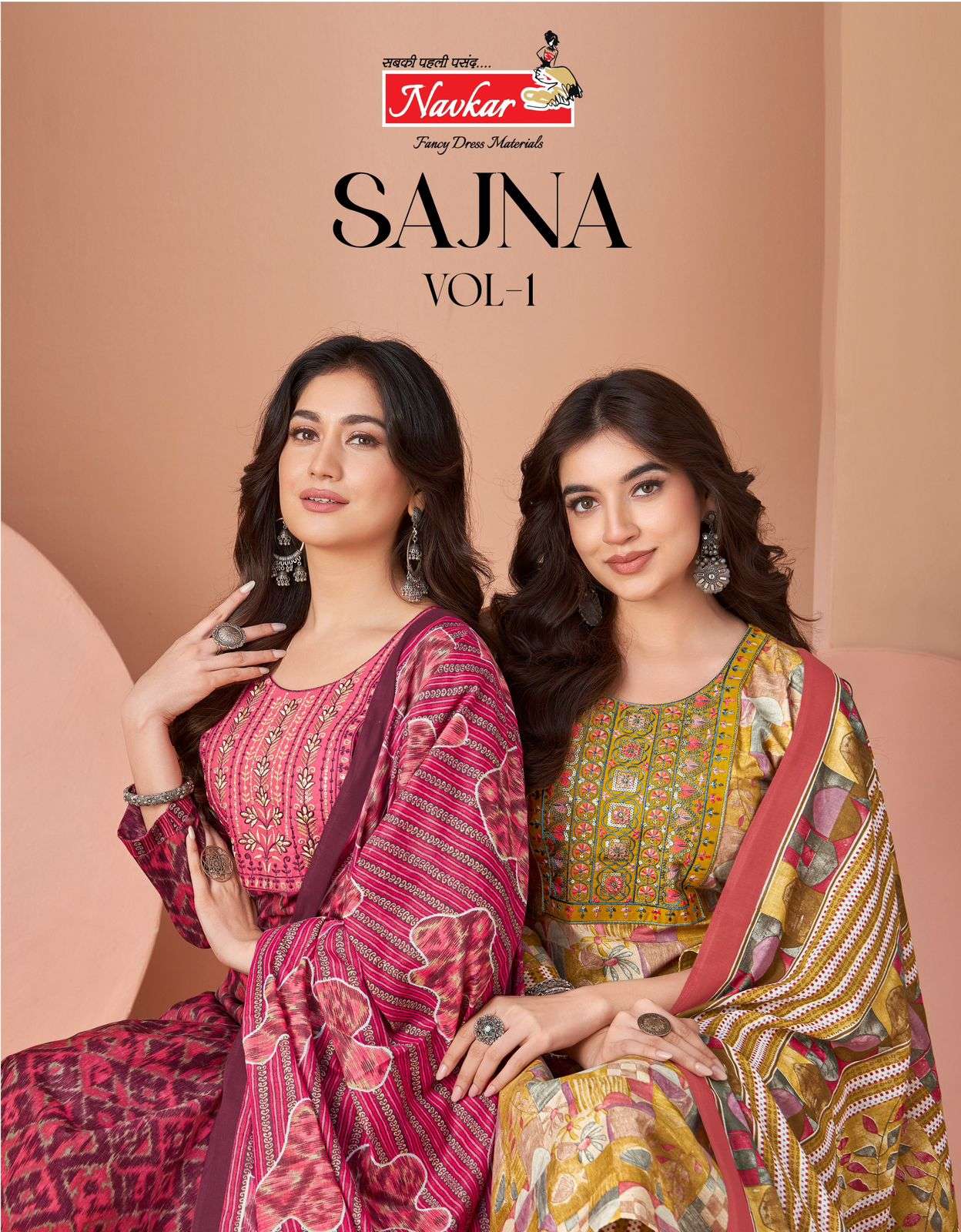 NAVKAR SAJNA VOL-1 1001 TO 1008 SERIES PURE COTTON PRINTED DRESSES-00140