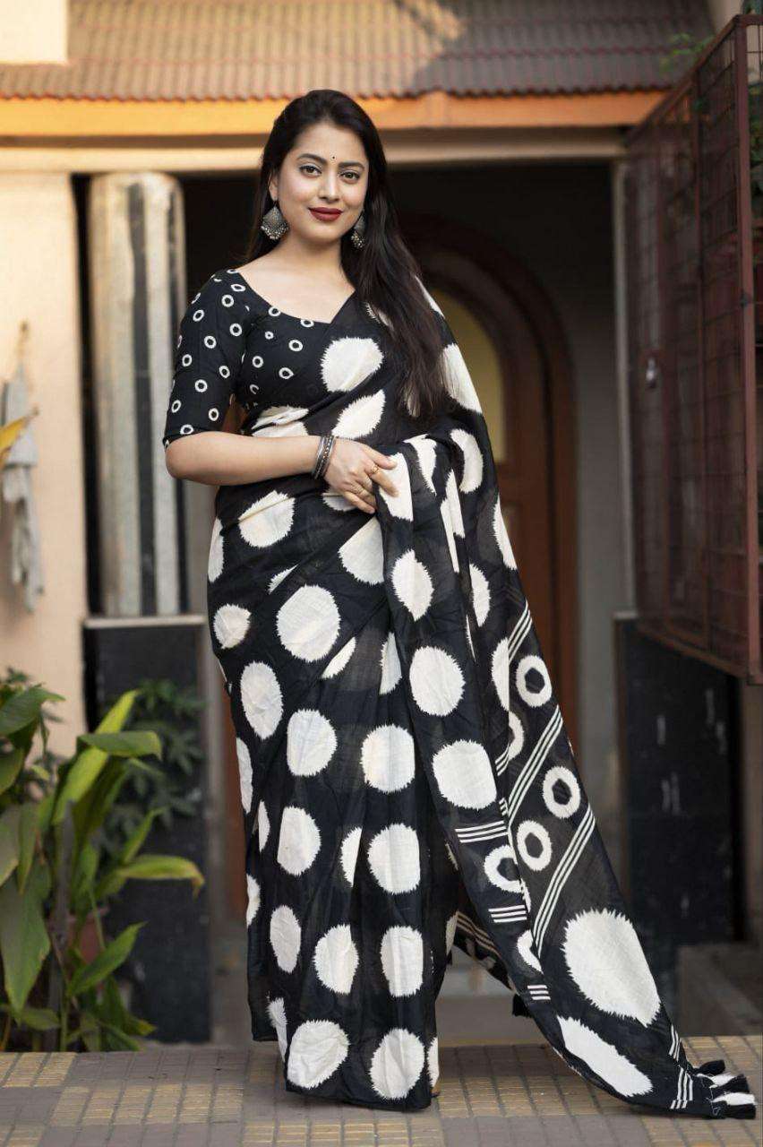 NEETA BY ASLIWHOLESALE DESIGNER PURE LINENE COTTON PRINTED SAREES-00279