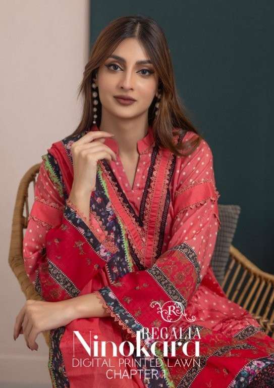 NINOKARA CHAPTER-1 BY ASLIWHOLESALE DESIGNER PURE LAWN PAKISTANI DRESSES-00201
