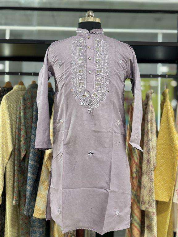 NIRUPAMA-1 BY aSLIWHOLESALE DESIGNER PURE SILK MENS KURTA-00179