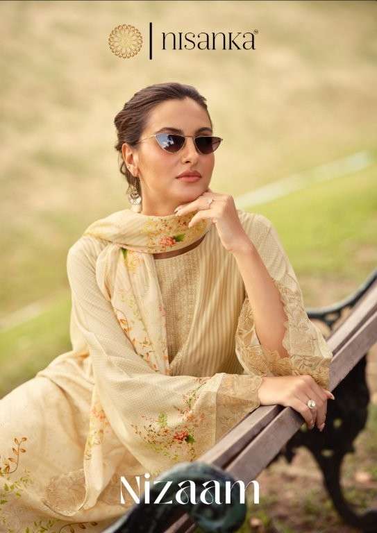 NISANKA NIZAAM HEAVY EMBROIDERY LAWN COTTON PRINTED PAKISTANI DRESSES-00011
