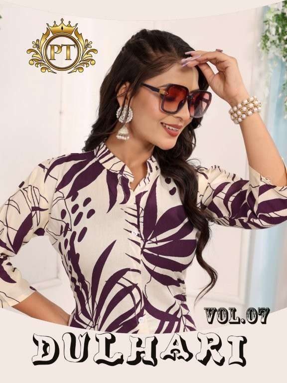 PADMAVATI TEXTILE DULHARI VOL-07 8001 TO 8008 SERIES PURE RAYON PRINTED CO-ORD SET-00140