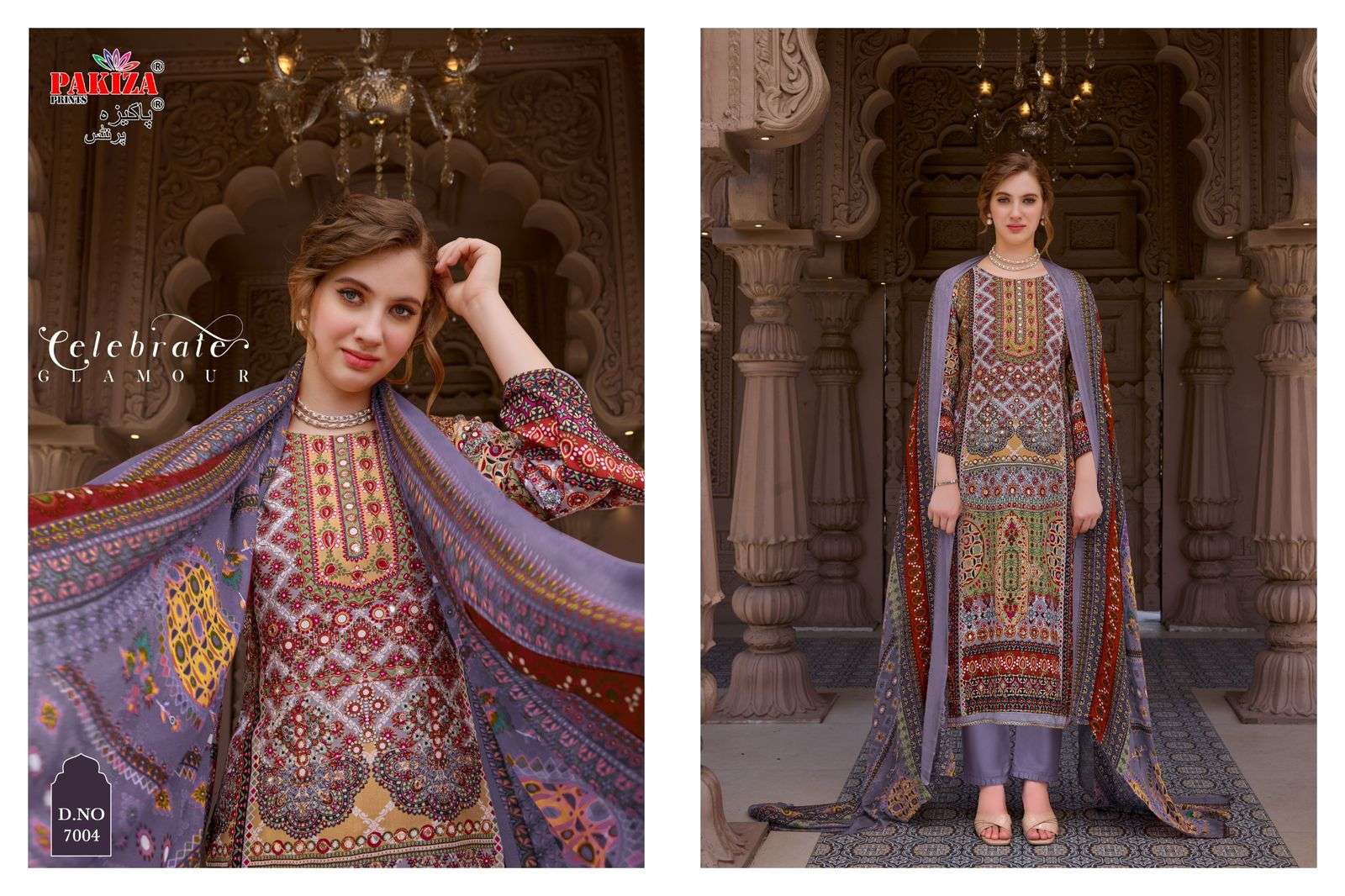 PAKIZA PRINT NAWAZISH VOL-07 7001 TO 7004 SERIES PURE RAYON PRINTED PAKISTANI DRESSES-00201