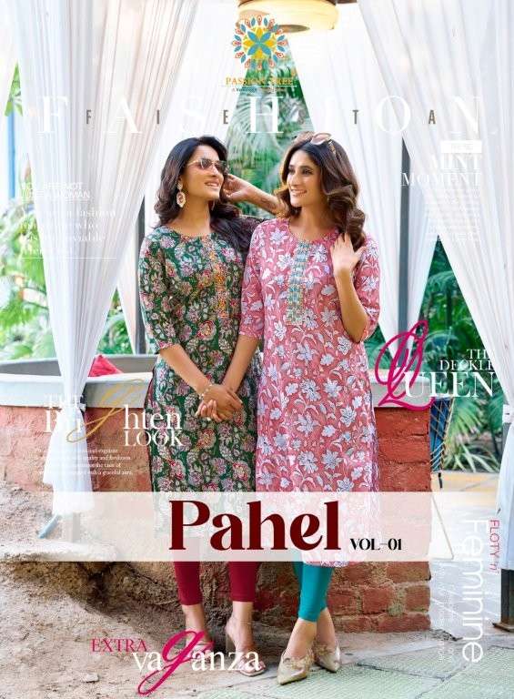 PASSION TREE PAHEL VOL-1 1001 TO 1007 SERIES PURE COTTON PRINTED KURTIS-00014
