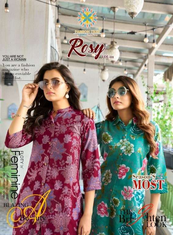 PASSION TREE ROSY VOL-1 1001 TO 1008 SERIES PURE RAYON PRINTED CO-ORD SET-00140