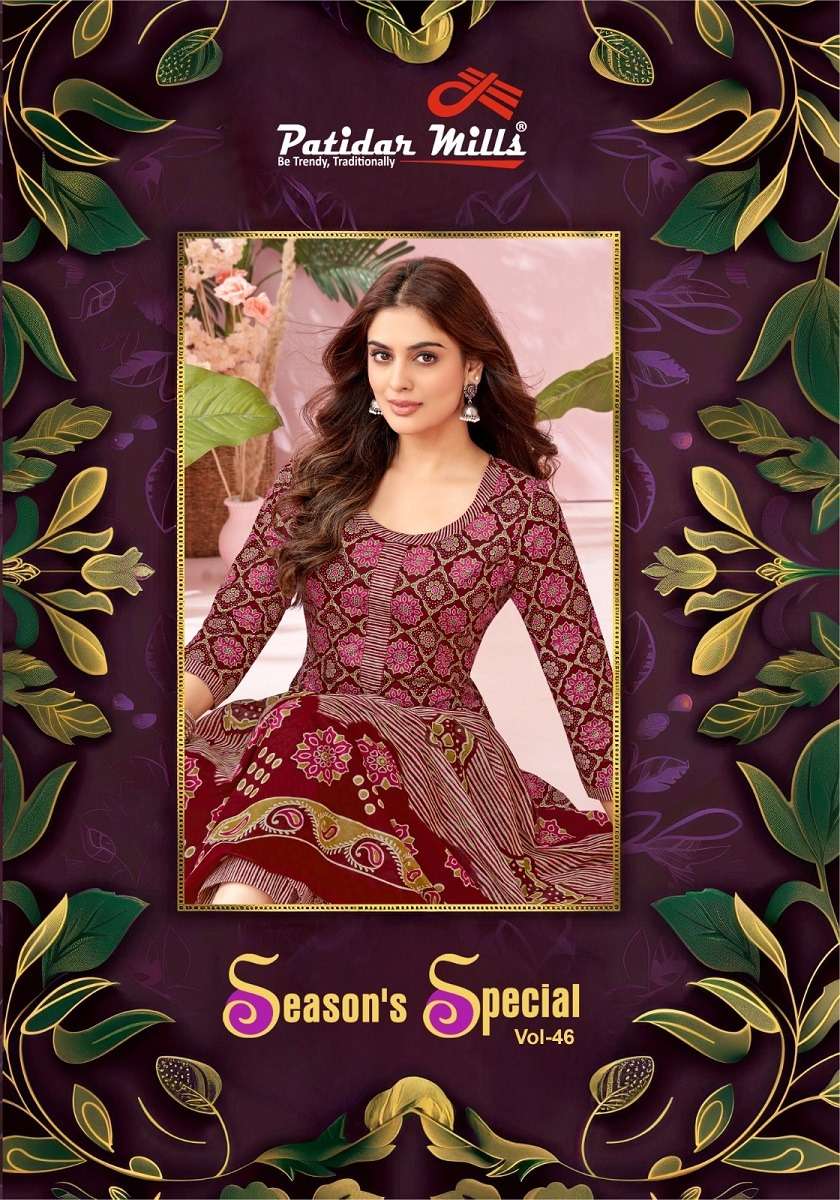 PATIDAR MILLS SEASON SPECIAL VOL-46 4601 TO 4616 SERIES PURE COTTON PRINTED DRESSES-00015