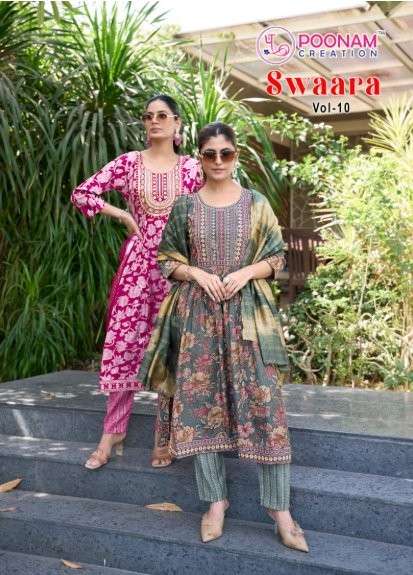 POONAM CREATION SWAARA VOL-10 10001 TO 10008 SERIES PURE CAPSULE PRINTED DRESSES-00014