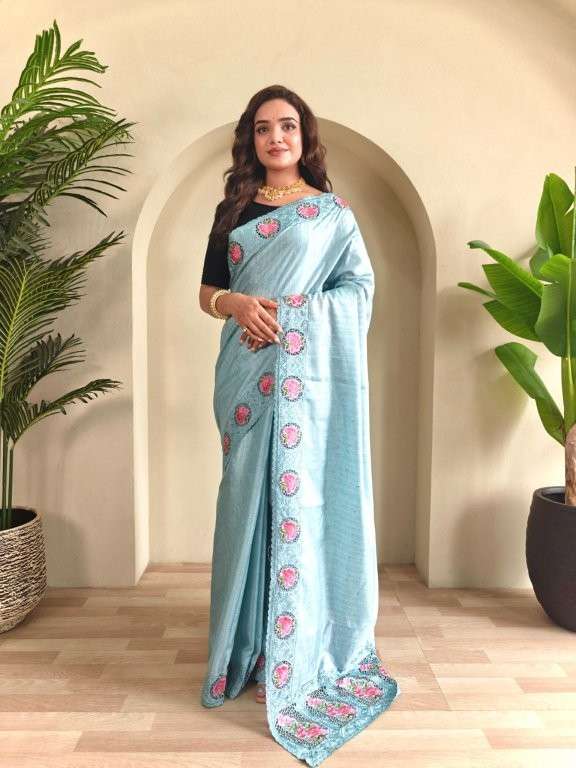 PRANJAL BY ASLIWHOLESALE DESIGNER PURE SILK EMBROIDERY SAREES-00282