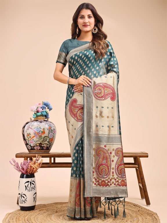 RAAGVI BY ASLIWHOLESALE DESIGNER PURE LINEN COTTON SAREES-00281