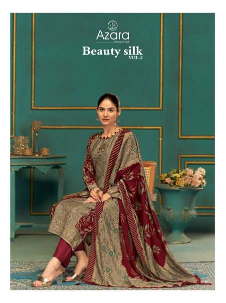 RADHIKA FASHION AZARA BEAUTY SILK VOL-02 61001 TO 61004 SERIES PURE MUSLIN PRINTED DRESSES-00011