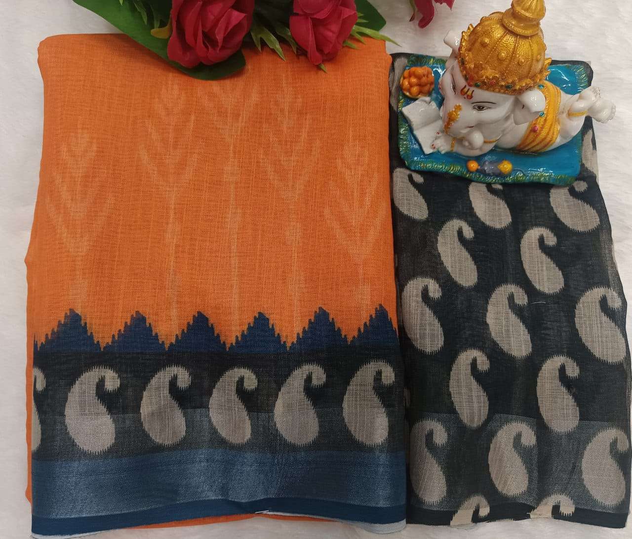 RADIANT BY ASLIWHOLESALE DESIGNER PURE LINENE COTTON PRINTED SAREES-00249