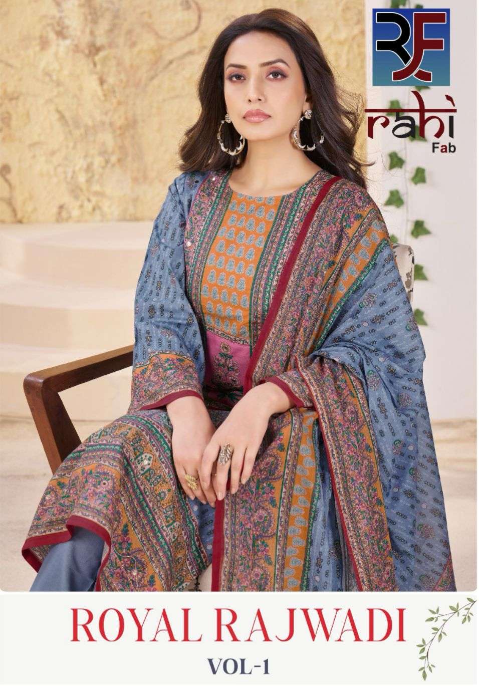 RAHI FAB ROYAL RAJWADI VOL-01 1001 TO 1008 SERIES PURE COTTON LAWN PRINTED PAKISTANI DRESSES-00062