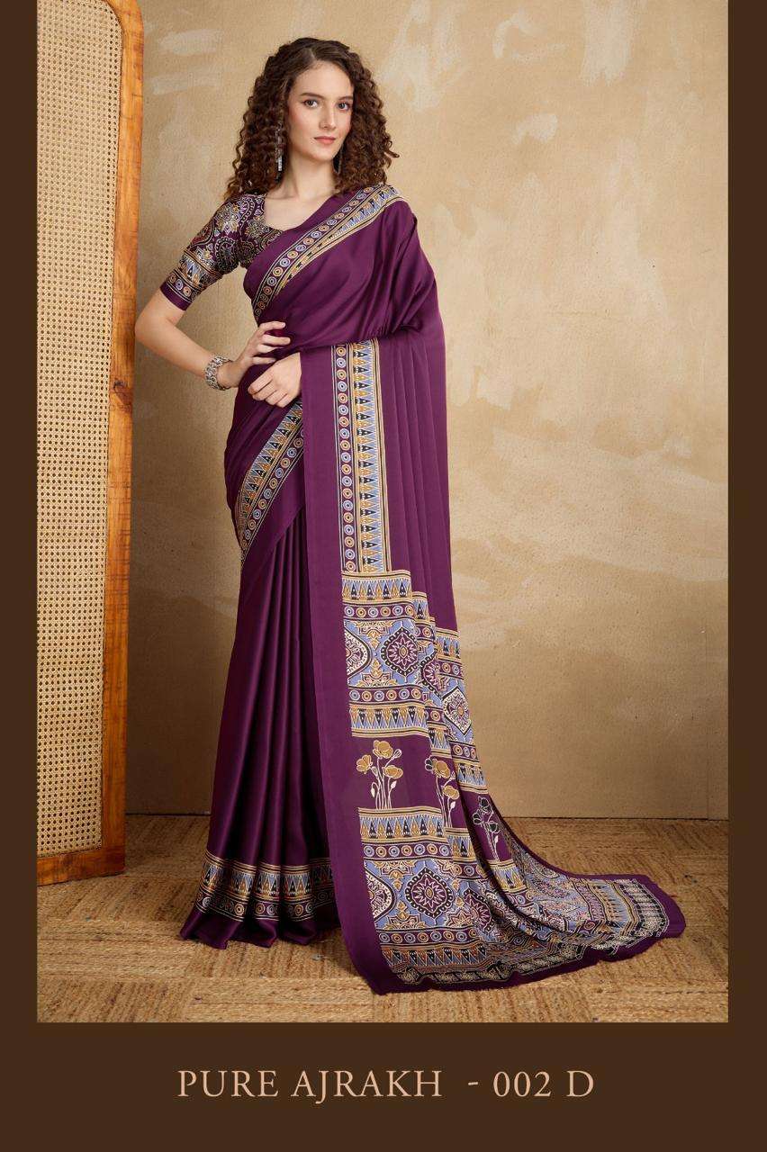 RAJTEX PURE AJRAKH VOL-02 PURE SATTIN PRINTED SAREES-00137
