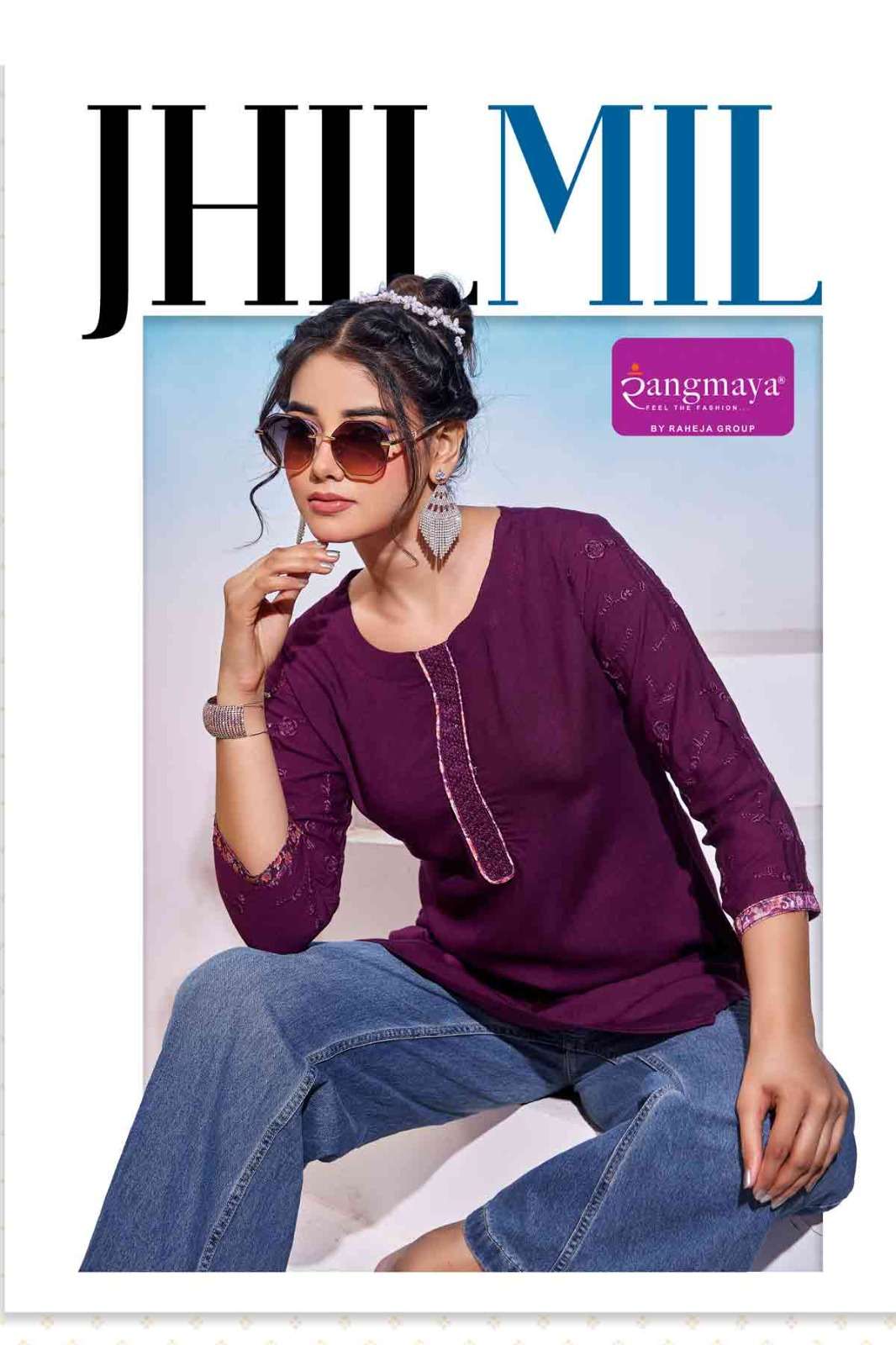 RANGMAYA JHILL MIL 101 TO 108 SERIES  PURE RAYON TUNICS-00014