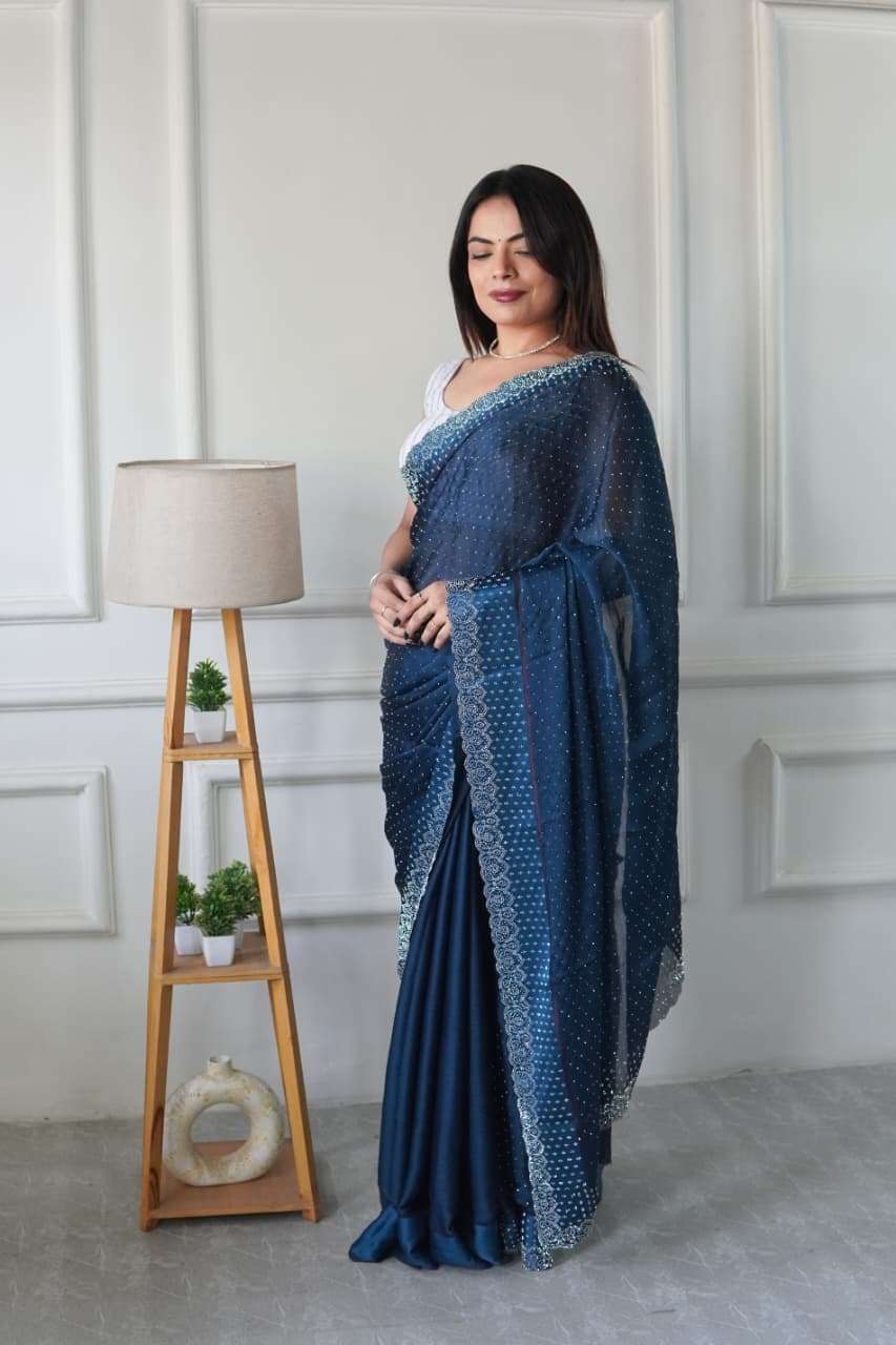 RANI BY ASLIWHOLESALE DESIGNER PURE CHIFFON SATIN SAREES-00213