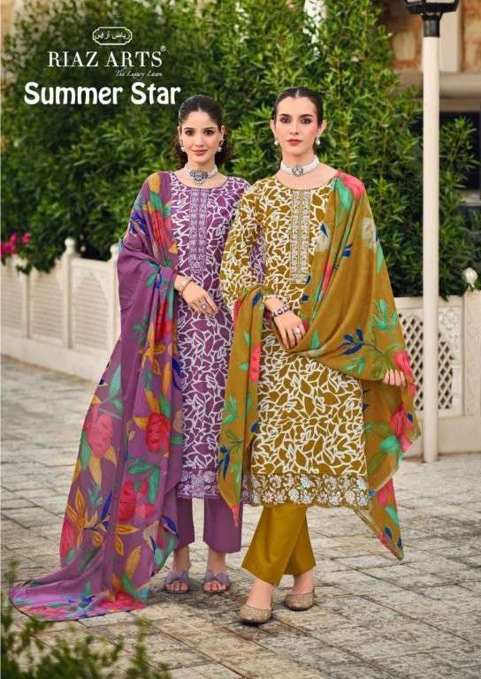 RIAZ ARTS SUMMER STAR PURE CAMBRIC LAWN PRINTED PAKISTANI DRESSES-00201