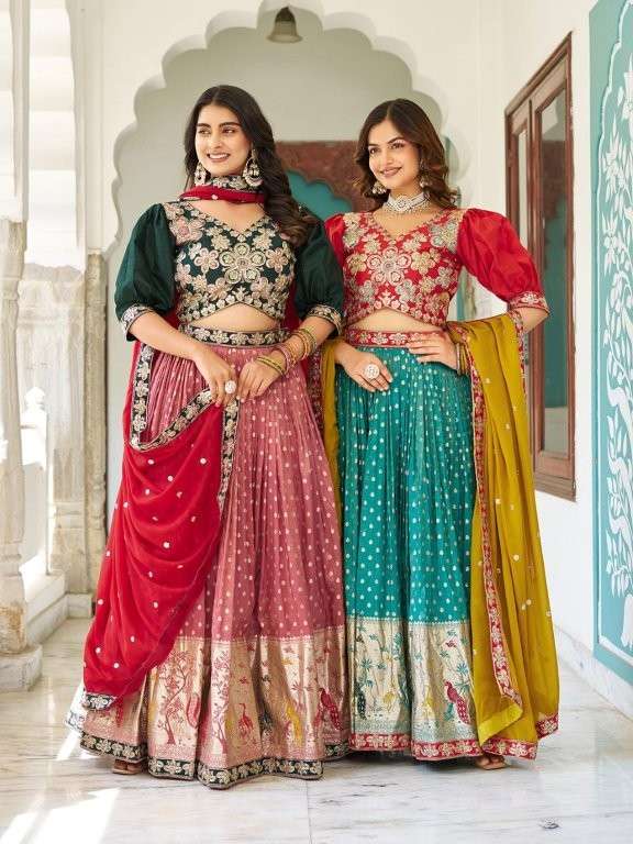 RM-104 BY ASLIWHOLESALE DESIGNER PURE SILK EMBROIDERY LEHENGAS-00236