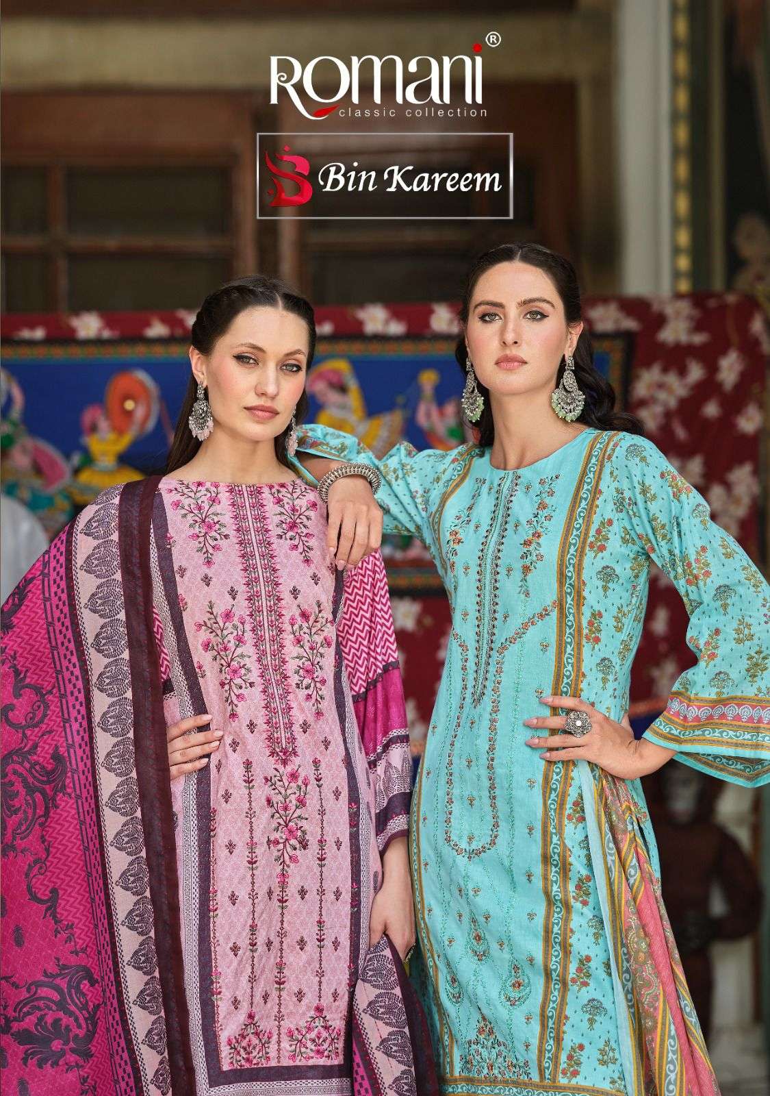  ROMANI BIN KAREEM 1105-001 TO 1105-008 SERIES PURE COTTON PRINTED PAKISTANI DRESSES-00062