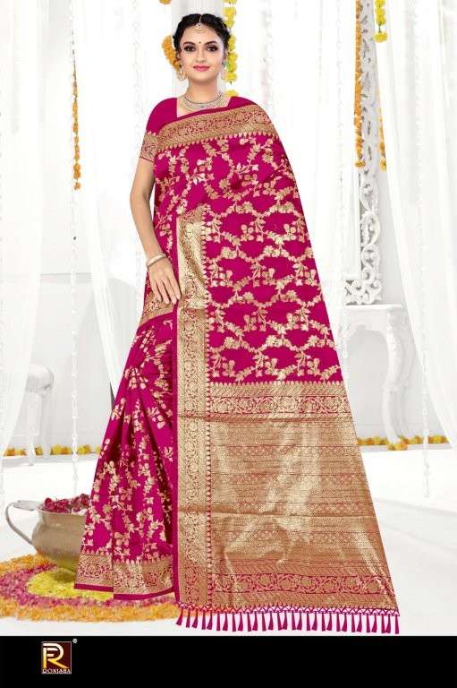 RONISHA FASHION 105 DESIGN PURE FANCY BANARSHI EMBROIDERY SAREES-00053