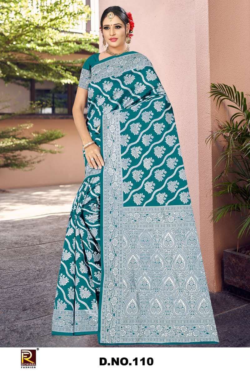 RONISHA FASHION 110 DESIGN PURE FANCY BANARSHI EMBROIDERY SAREES-00053