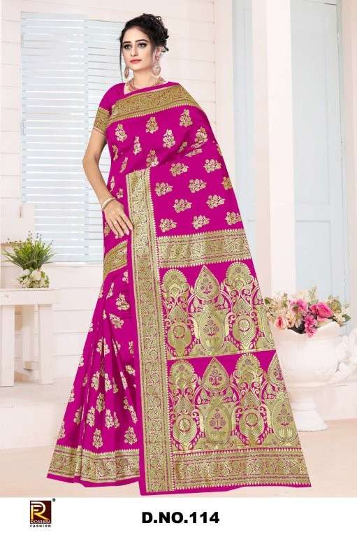 RONISHA FASHION 114 DESIGN PURE FANCY BANARSHI EMBROIDERY SAREES-00053