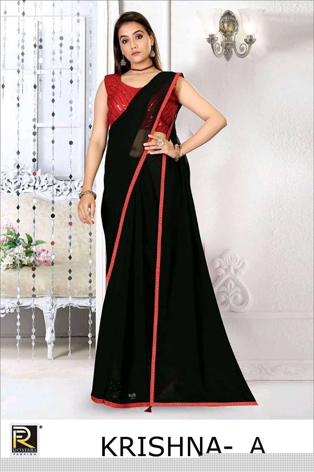 RONISHA FASHION KRISHNA PURE FANCY EMBROIDERY SAREES-00053