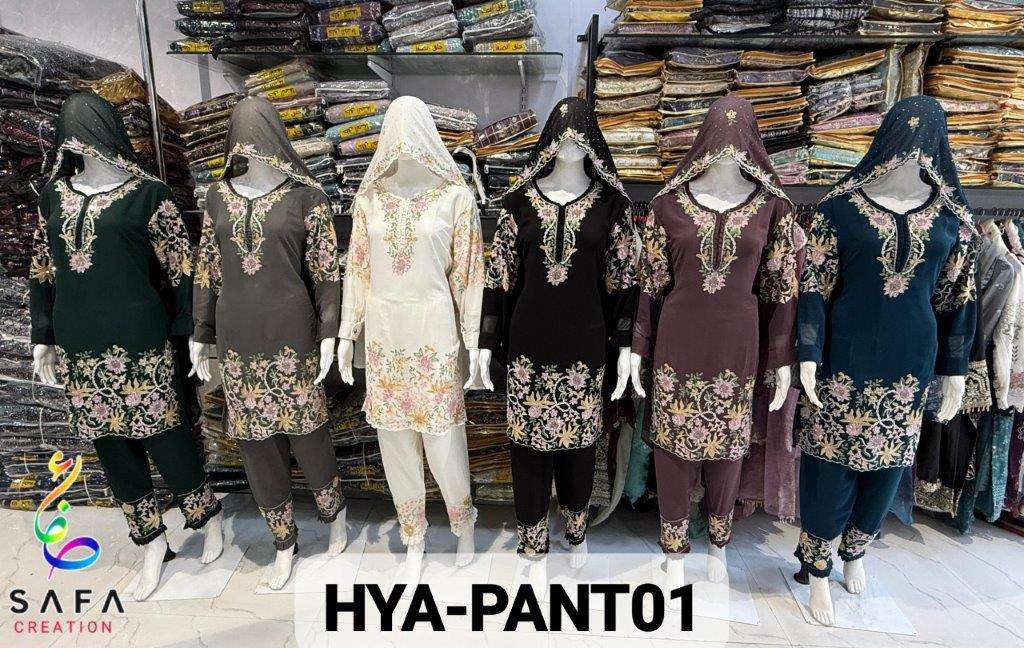 SAFA CREATION HYA PANT 01 PURE GEORGETTE EMBROIDERY DRESSES-00203