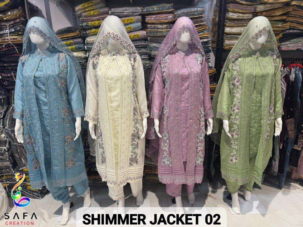 SAFA CREATION SHIMMER JACKET 02 PURE GEORGETTE EMBROIDERY DRESSES-00203