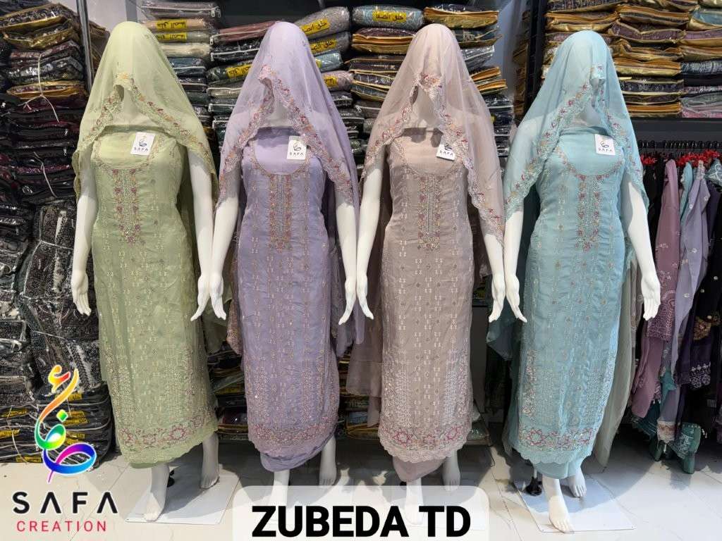 SAFA CREATION ZUBEDA TD PURE SILK EMBROIDERY DRESSES-00203