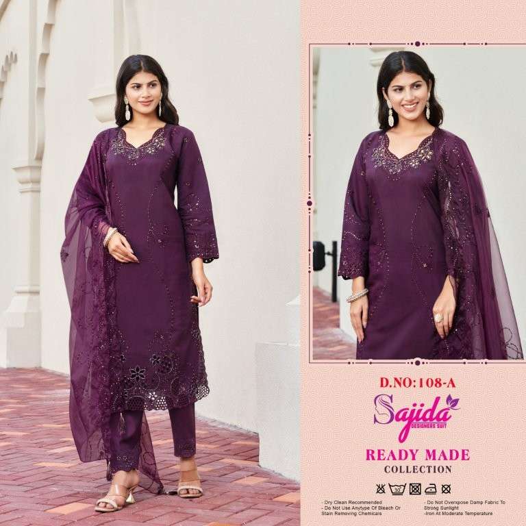 SAJIDA 108 COLOUR PURE ROMAN SILK EMBROIDERY PAKISTANI DRESSES-00011