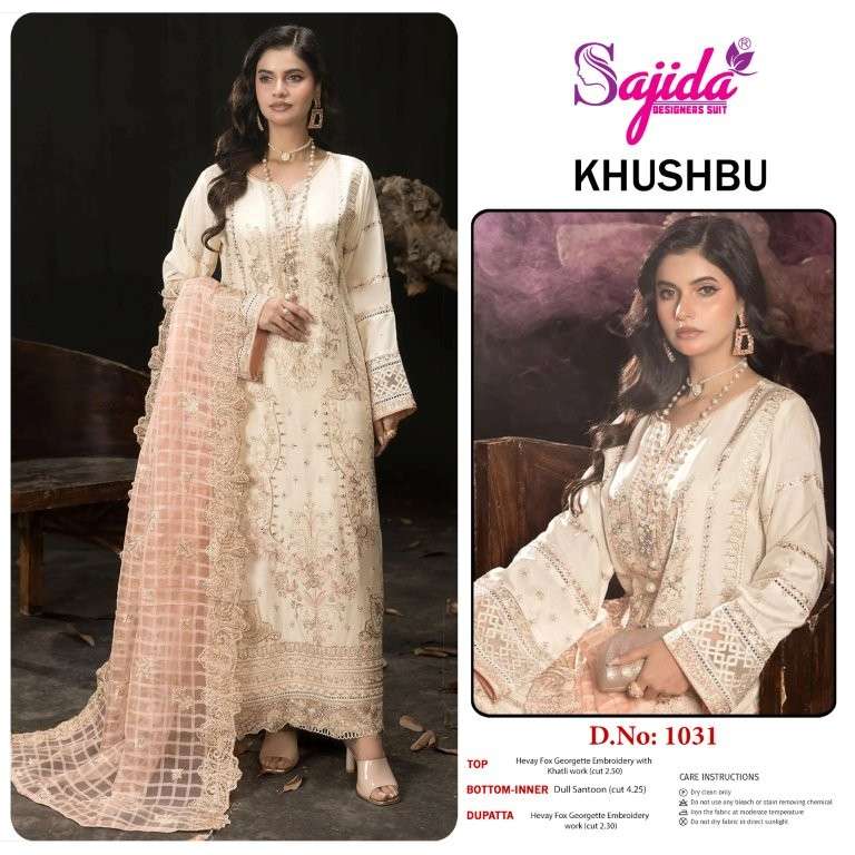 SAJIDA KHUSHBU PURE HEAVY EMBROIDERY PAKISTANI DRESS-00071