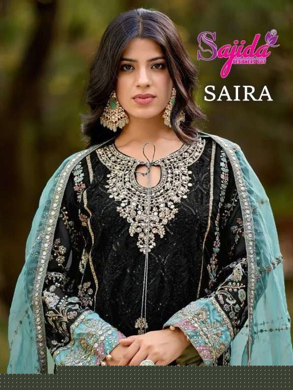 SAJIDA SAIRA PURE HEAVY EMBROIDERY ORGANZA PAKISTANI DRESSES-00062
