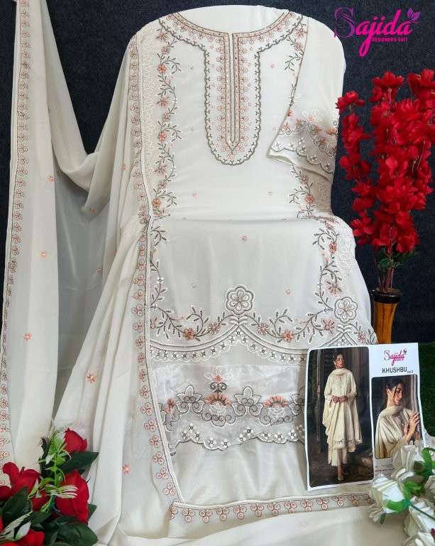 SAJIDA SD-1040 HEAVY EMBROIDERY FAUX GEORGETTE PAKISANTI DRESS-00201