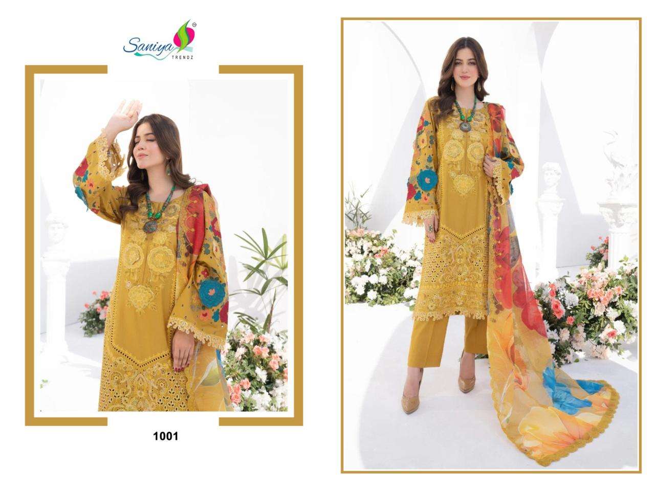 SANIYA TRENDZ KARMA VOL-1 PURE HEAVY EMBROIDERY COTTON PAKISTANI DRESS-00071