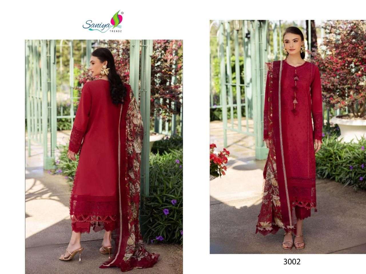 SANIYA TRENDZ OMBRE VOL-04 PURE COTTON EMBROIDERY PAKISTANI DRESS-00071