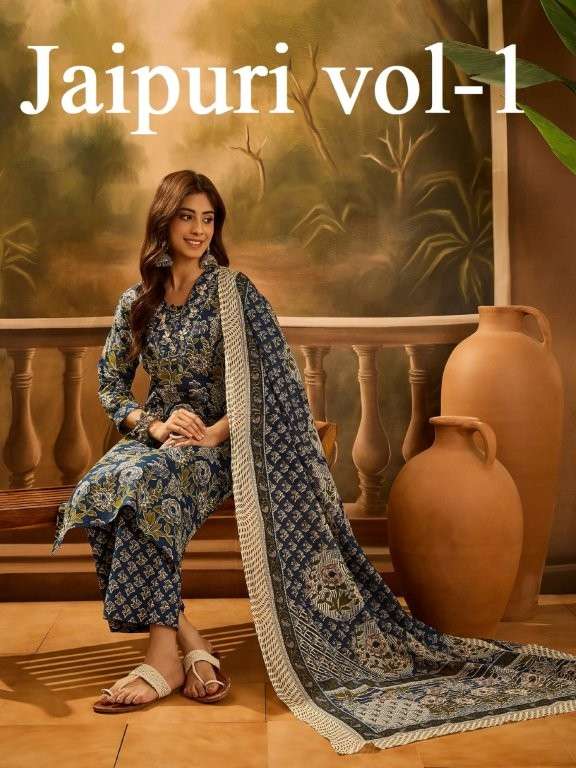 SANJANA LIFESTYLE JAIPURI VOL-1 PURE COTTON PRINTED DRESSES-00137