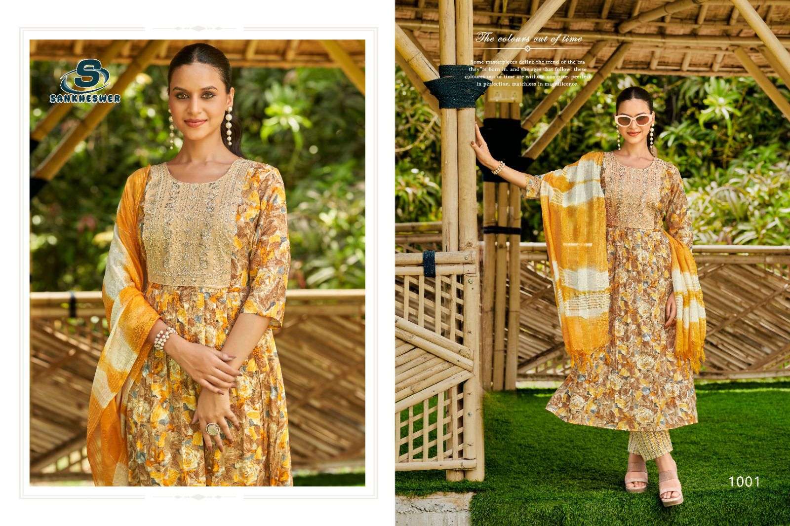 SANKHESWER AASHIQUI GOLD VOL-1 1001 TO 1007 SERIES PURE CAPSULE PRINTED DRESSES-00014