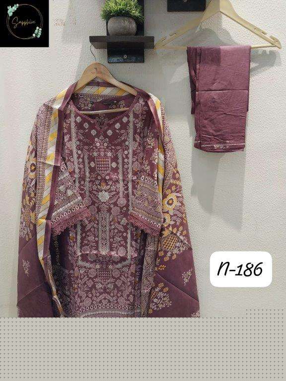 SAPPHIRE AGHA NOORAIN-186 SERIES PURE LAWN PRINTED DRESSES-00272