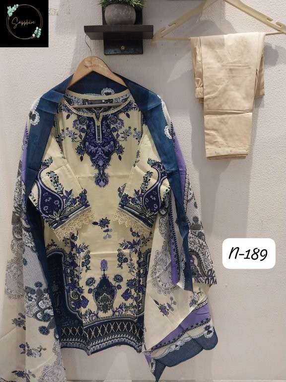 SAPPHIRE AGHA NOORAIN-189 SERIES PURE LAWN PRINTED DRESSES-00272