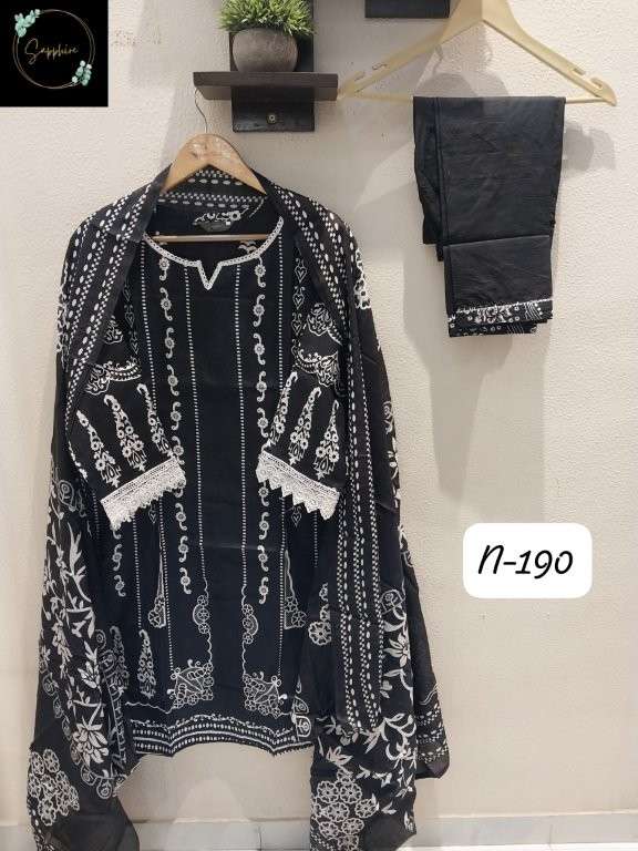 SAPPHIRE AGHA NOORAIN-190 SERIES PURE LAWN PRINTED DRESSES-00272