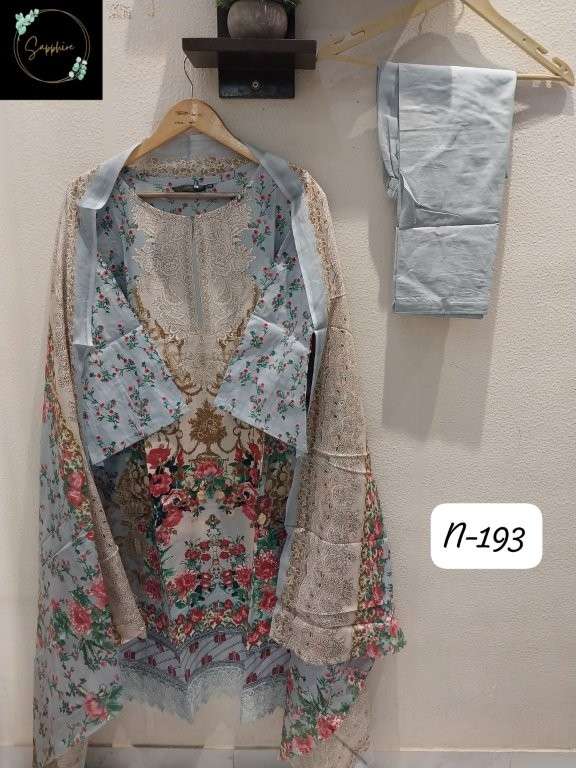 SAPPHIRE AGHA NOORAIN-193 SERIES PURE LAWN PRINTED DRESSES-00272