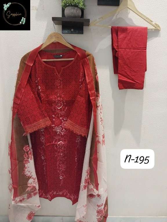 SAPPHIRE AGHA NOORAIN-195 PURE LAWN PAKISTANI DRESSES-00272