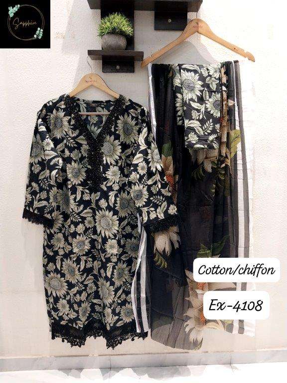 SAPPHIRE EX-4108 COLOUR PURE COTTON PRINTED PAKISTANI DRESSES-00272