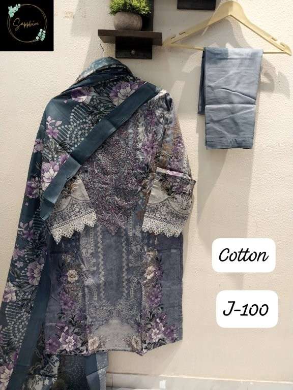 SAPPHIRE JAZMIN VOL-100 NX PURE LAWN COTTON PRINTED PAKISTANI DRESSES-00272