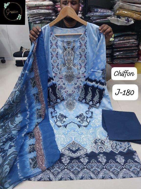 SAPPHIRE JAZMIN VOL-180 PURE LAWN COTTON PRINTED PAKISTANI DRESSES-00272