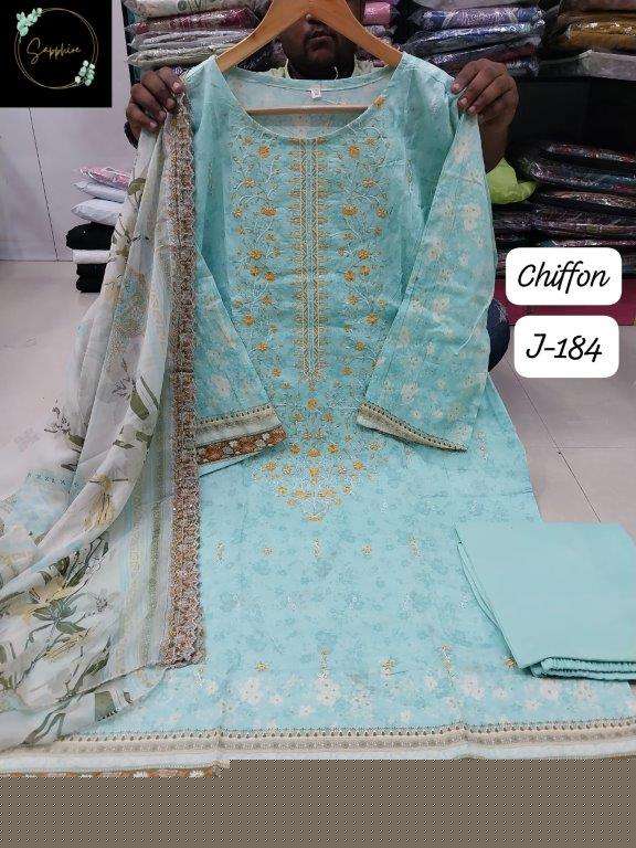 SAPPHIRE JAZMIN VOL-184 PURE LAWN COTTON PRINTED PAKISTANI DRESSES-00272